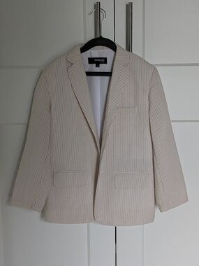 Seersucker Boys Cream & White Suit